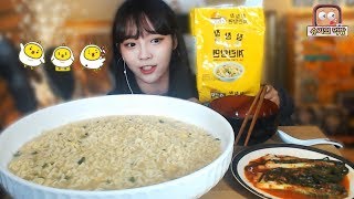 조금늦은 신메뉴 참참참 계란탕면 4봉지 먹방🍜 슈기♬ Shugi Mukbang eating show [upl. by Carpet]