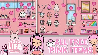 ALL FREE PINK ITEMS IN TOCA LIFE WORLD 😍💕  Toca Boca  NecoLawPie [upl. by Carew320]