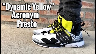 Nike Presto Mid x Acronym “Dynamic Yellow” on feet [upl. by Rubie]