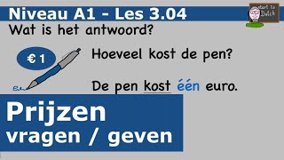 NT2 A1 Les 304  Hoeveel kost de koffie Prijzen vragen en geven  Nederlands leren 11 learn Dutch [upl. by Nabru958]