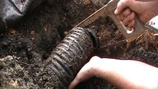 Foundation Waterproofing  Clean the Footer Pipe [upl. by Oxford]