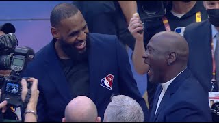 MJ Hugs LeBron James 🐐👑 [upl. by Yenwat]