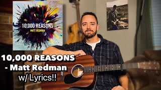 10000 Reasons w Lyrics Fingerpicking Acoustic Guitar [upl. by Gery]