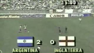 Argentina 2 vs 1 Inglaterra  Copa 1986 [upl. by Yehudi]