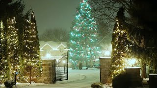 Night Before Christmas Snowfall Christmas Lights and Cozy Homes on Christmas Eve  Happy Holidays [upl. by Atived]