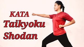 Kata 1 quot 𝗧𝗮𝗶𝗸𝘆𝗼𝗸𝘂 𝗦𝗵𝗼𝗱𝗮𝗻 quot performed by Bijayalaxmi Pradhan white Belt Okinawa Karate School [upl. by Tekla]