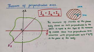 Theorem of perpendicular axes Class 11 Physics  Chapter 7 Systems of particles and rotational [upl. by Lough770]