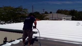 How to spray silicone coating on metal roofs [upl. by Adnoel]