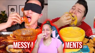 messy mukbang moments reaction [upl. by Yelehsa]