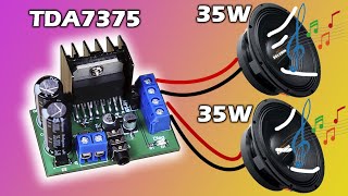 COMO HACER un AMPLIFICADOR de SONIDO SUPER FÁCIL y POTENTE de 35Watts ESTEREO con TDA7375 muy fácil [upl. by Eceertal]