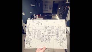 Sketching Taiwan apartment process Drawing interior ✍️ genebond archisketch urbansketchers [upl. by Beatrice]