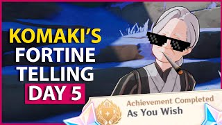 Komaki’s Fortune Telling DAY 5 As You Wish Achievement amp 3 Chests Genshin Impact 2 1 [upl. by Waldack]