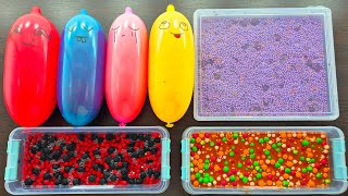 Making Slime with Funny Balloons and Old Slimes  Crunchy Satisfying Mixing [upl. by Suirtemid588]