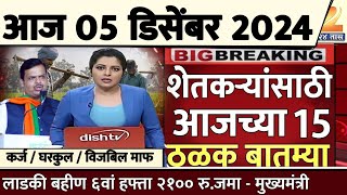 शेतकऱ्यांसाठी आज १ डिसेंबर २०२४ झटपट ठळक बातम्या  पिक विमा मोठी बातमी कापूस कांदा Headlines News [upl. by Yasibit]