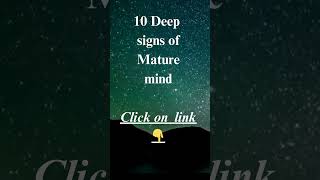 10 Deep signs of Mature mind  Are You Emotionally Intelligent [upl. by Adnawahs]