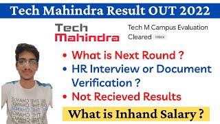 Tech Mahindra Result Out  Tech Mahindra Inhand Salary  Tech Mahindra Interview Results [upl. by Nanon27]