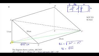 058041MJ21 IGCSE Paper 41 Q9 Mensuration Surface Area amp Volume Prisms [upl. by Eetnom]