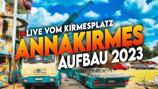 AUFBAU ANNAKIRMES DÜREN 2023  Rundgang über die Kirmes  Alle Fahrgeschäfte  Livestream [upl. by Aineles]