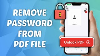 How to Remove Password from PDF File iPhone amp Android [upl. by Gaves]