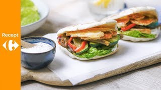 Zuiderse pitabroodjes met halloumi en veggie kebab [upl. by Hctim]