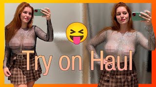 Try on Haul Transparent Clothes  Dressing room tryon [upl. by Prunella]