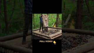 Building a natural dugout shelter Roof bushcraftimprovisation bushcraft [upl. by Vickey]