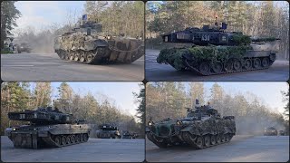 Kolonnen Leopard 2 A7V und Marder am TrÜbPl Klietz Wettiner Heide 2024 [upl. by Aprile]