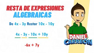 RESTA DE EXPRESIONES ALGEBRAICAS Super fácil  Para principiantes [upl. by Ellehcyar]