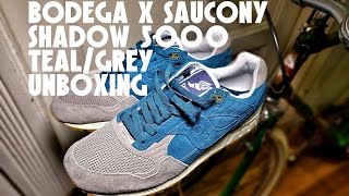 Bodega X Saucony Shadow 5000 Teal Grey Unboxing [upl. by Elman618]