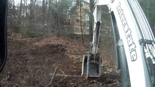 How To Mini Excavator Grading With Timber [upl. by Eladnyl]