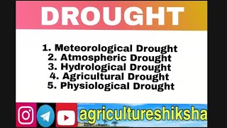 Drought  Atmospheric  Meteorological  Hydrological  Agricultural  Physiological [upl. by Anahsohs]