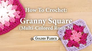 How to Crochet x Granny Square x Multicolor Rounds x Crochet for Beginners [upl. by Nyllaf596]