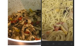 White spaghetti pasta with Mashrooms  Lady Redlion [upl. by Atteuqahc]