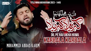 Nohay 2023  DIL PE HAI LIKHA HUA KARBALA  Mohammed Abbas Karim Noha 2023  Nohay 20231445 [upl. by Meter]