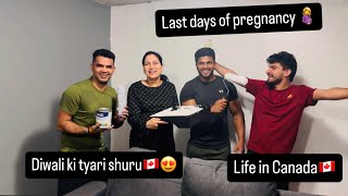 Canada m Diwali ki tyari shuru 😍 Life in Canada🇨🇦  Last days of pregnancy 🤰❤️ nikkisworld [upl. by Ahsieker]