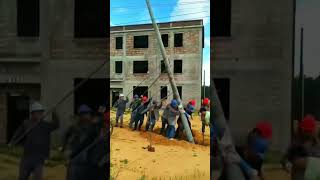 Electric pole installation process [upl. by Skipper]