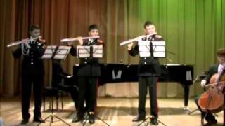 Pachelbel Canon in D  3 flutes cello and piano МВМУ [upl. by Onurb]