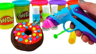 Play Doh Vinci How To Make Dippin Dots Donuts Surprise SpongeBob Hello Kitty Louie [upl. by Monro]