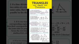 Triangles class 10  Triangles important theorems  Theorems triangles boards trending [upl. by Rankin739]