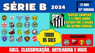 ⚽ SÉRIE B 2024 – 37ª RODADA – GOLS JOGOS CLASSIFICAÇÃO E MAIS [upl. by Nicolais]