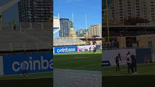 Toronto Argonauts pregame warm up with kicker Lirim Hajrullahu chrispomay torontoargonauts [upl. by Frankie828]