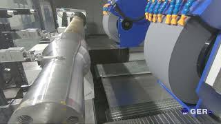 RAILWAY AXLE GRINDING MACHINE DOUBLE HEAD GER CPT 3000CNC [upl. by Eiramyma]