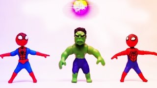 HomemAranha Hulk e Relâmpago Marquinhos se divertem dançando disco  Stop Motion para as criança [upl. by Zaccaria]