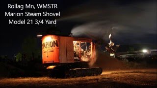 Marion Steam Shovel Nightime Spark Show Rollag WMSTR [upl. by Gorlicki]