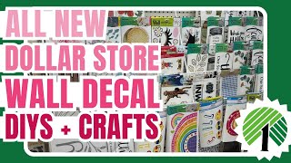 5 NEW Dollar Tree Wall Decal Crafts [upl. by Ailahs]