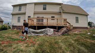 Soft Washing Deck Whiskey Fungus Removal Prep For Staining [upl. by Philly]