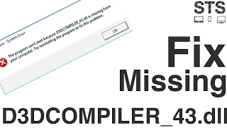 How to Fix  d3dcompiler43dll  Missing Error [upl. by Kamerman]