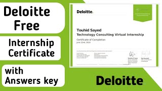 Deloitte Free Internship Certificate  Insidesherpa  Answers Key  Skills Matter [upl. by Roosnam]