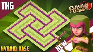 New INSANE Town Hall 6 TH6 HYBRID Base 2018 COC BEST Th6 Hybrid Base Design  Clash of Clans [upl. by Raynell122]