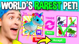 Trading The WORLDS RAREST NOPOTION MEGA NEON DIAMOND UNICORN  Adopt Me Rich Trades Roblox [upl. by Ahseenak143]